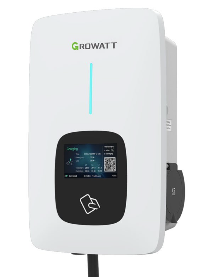 Cargador Automático Solar Monofásico Growatt 7kW para Vehículos Eléctricos - Modelo: THOR 07AS-P